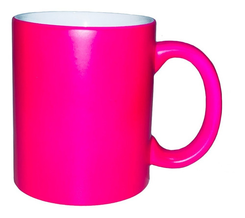 Taza Neon Rosa Para Sublimar Sublimacion 12pz