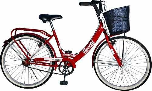Bicicleta urbana femenina Necchi Cuestarriba R26 freno v-brakes color rojo  