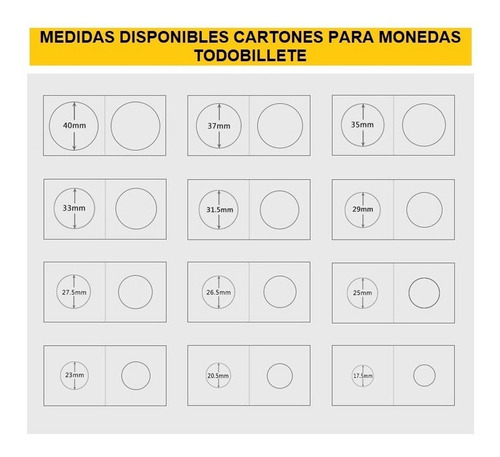 Imagen 2 de 4 de 50 Cartones Para Monedas / 12 Medidas Disponibles
