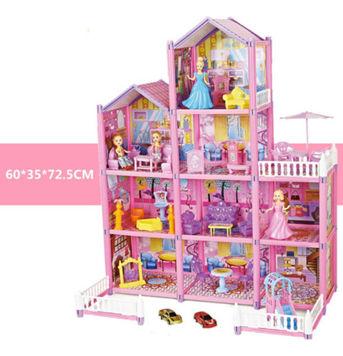 Casita Casa De Muñecas Castillo De Princesa Diy Con Muebles