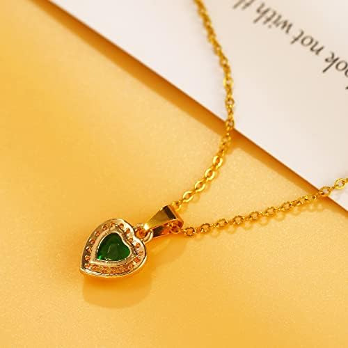 Bonjoulry Collares Con Colgante De Corazón De Cristal Para M