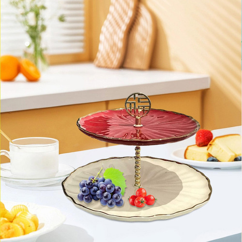 Soporte De Pastel En Capas Decoración Grande De 2 Niveles
