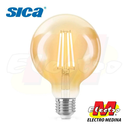 Lampara Vintage Globo Filamento Led 4w Sica Electro Medina