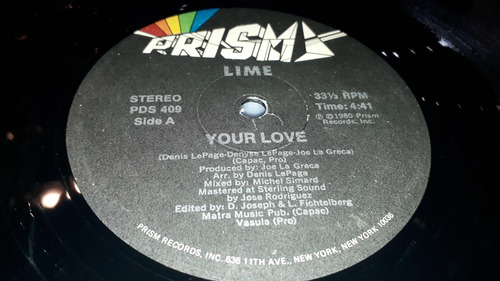 Lime Your Love Vinilo Maxi Buen Estado Usa 2 Mixes 1980