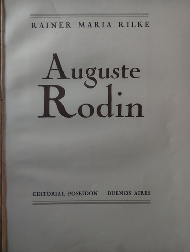 Auguste Rodin De Rainer Maria Rilke - Poseidón (Usado)