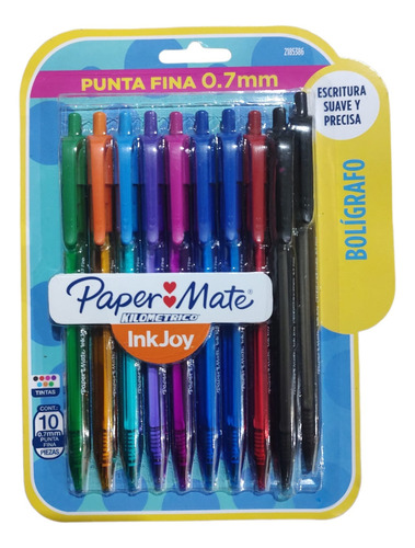 Bolígrafo Retractil Paper Mate Inkjoy Kilométrico P Fino 0.7