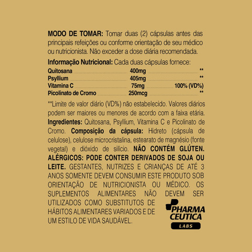 Quitosana + Psyllium 880mg 60 Cápsulas Dr. Botânico Kit 2 Un