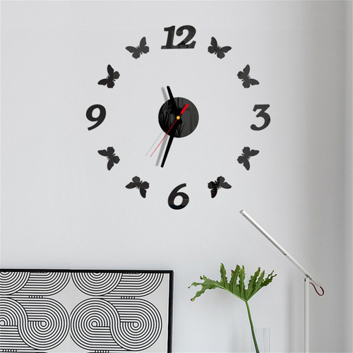 L Diy Reloj De Pared 3d Espejo Superficie Pegatina Hogar Ofi