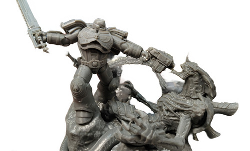 Figura Space Marine Diorama En Gris