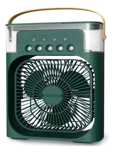 Ventilador Portatil 3 Velocidades Umidificador De Mesa Verde