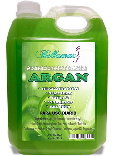 Acondicionador Oleo De Argán Bellamax  - 1 Bidon De 5 Lts