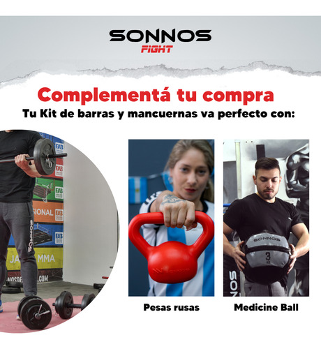 Kit 40 Kg. Mancuernas A Rosca + 40 Kg De Discos 4x10kg