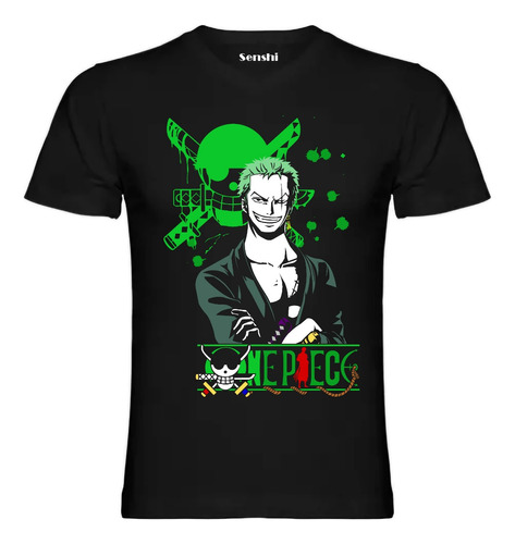 Polera Zoro One Piece Unisex Estampada Dtf Senshi Cod 001