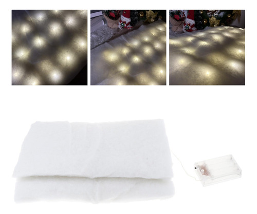 Corredor De Mesa De Natal Com Luzes 180x45cm Neve Artificial