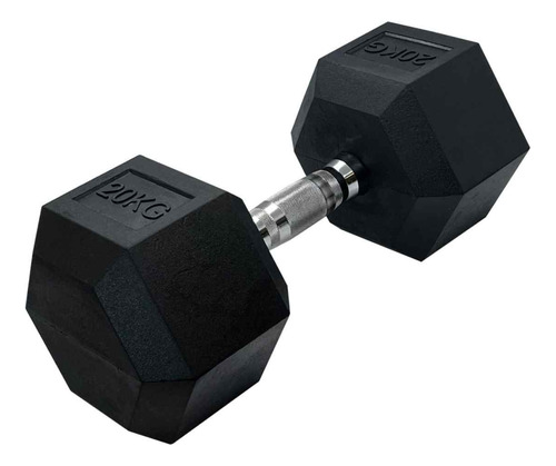 Mancuerna Hexagonal Cromada De Caucho 20kg