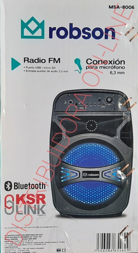 Bafle Amplificado 6.5 Robson Recargable 4300w Pmpo Msa-8006
