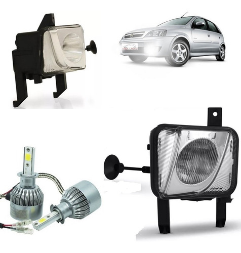 Imagem 1 de 10 de Kit Farol Milha Montana + 2 Super Leds 2003 07 08 09 10 2012