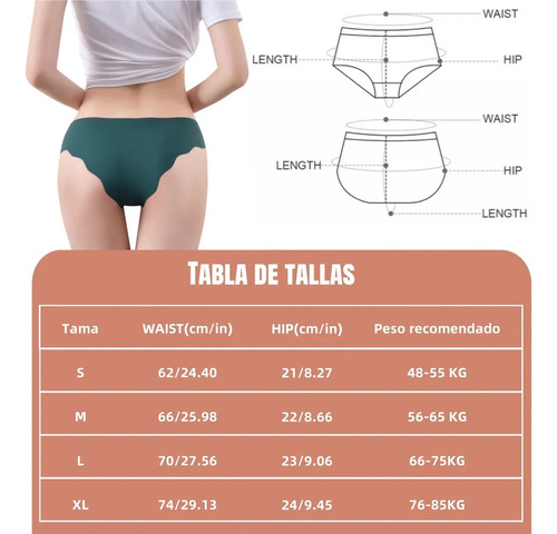 Bx 8 Pack Calzoncillos Hipster Sin Costuras For Mujer