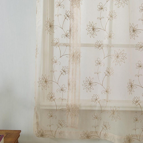 2 Cortina Cortina Cortina Shirred Cortina Flores (117x160cm)