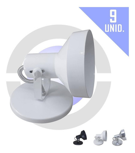 Spot Arandela De Sobrepor P/ Lampada Ar111 Gu10 9 Unid Kit Cor Branco 110V/220V