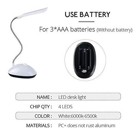 Mini Velador Lampara Led Inalambrica Mesa Escritorio A Pila! *** Full-time Mania *** Mercadolider Platinum Importadores!