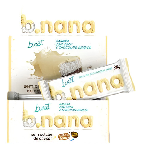 B.nana Coco E Chocolate Branco Display Com 12x30g Sem Açúcar