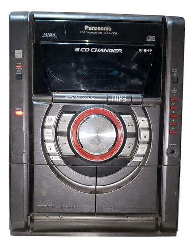 Receptor Estéreo Panasonic Sa-ak330, 5 Discos, Mp3, Hi-bass. Negro (Usado)