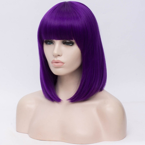 2025 Bob Peluca Cabello Lacio For Mujer Dama 14 Púrpura De