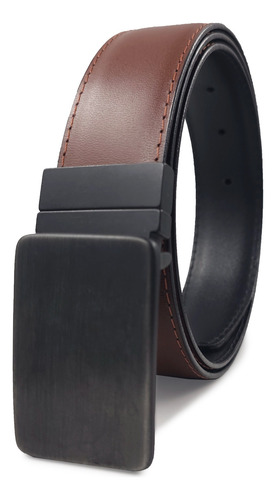 Cinturon De Piel Bobino Doble Vista Reversible Arpón Shedrón/negro Arpón Oscuro Piel 42