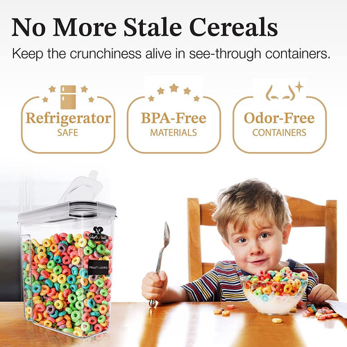 Juego De Recipientes Para Cereales Grande (4l,135.2 Oz), ...