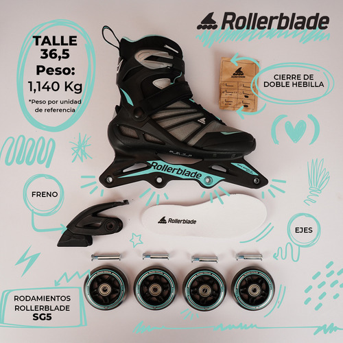 Patines Roller Mujer Rollerblade Profesional En Linea Inc