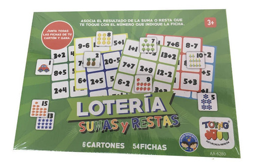 Juego Loteria De Numeros Sumas Y Restas