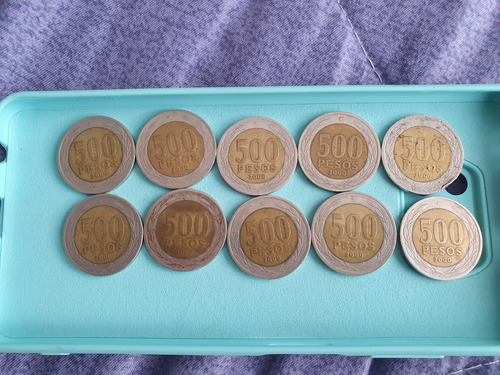  Monedas De 500 Pesos Año 2000  1er Acuñamiento 