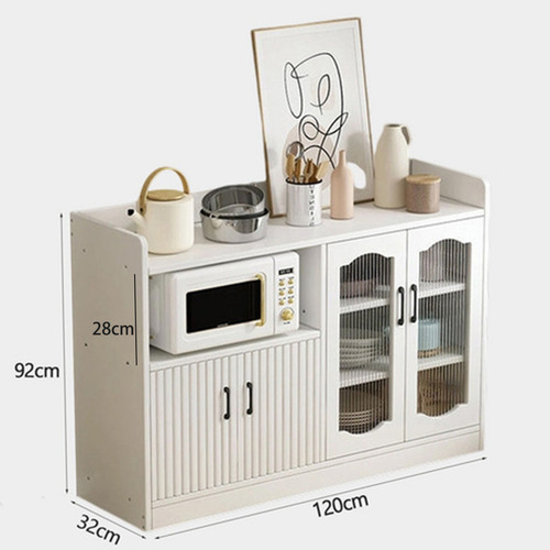 Credenza Bufetera Almacenamiento Multiusos Para Cocina 120cm Blanco