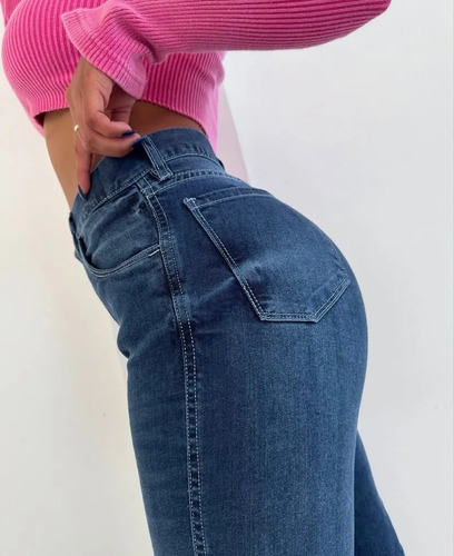 Jean Las Locas Mom Dorm Original 100% Semi Elastizado