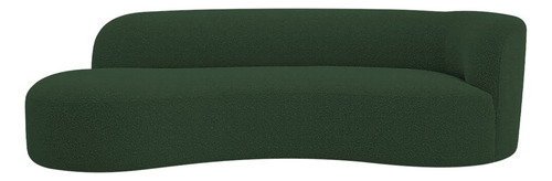 Divã Recamier Orgânico Tokyo 160cm Lado Esquerdo Linho Cor Verde