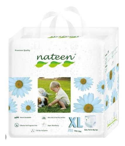 Calzon Pañal Ecológico Premium Nateen Talla Xl (160unid) Género Sin género Tamaño Extra grande (XG)
