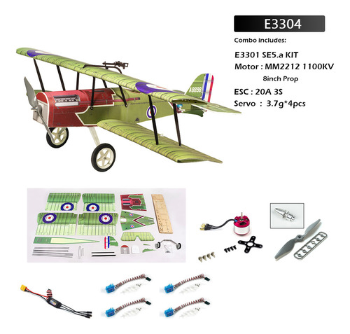 Kit Combinado Fijo De Avión Modelo De Avión+motor+esc+servo+