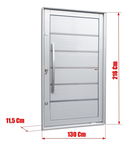 Porta Pivotante Lambril Premium Com Puxador Lado Esquerdo Wt