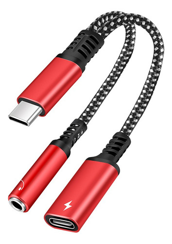 Zl Cable Divisor De Audio Tipo C De 10 W Con Carga Roja