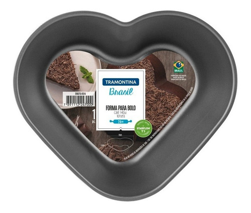 Tortera Budín Corazón Brasil Tramontina Antiadherente 24 Cm