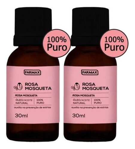Óleo De Rosa Mosqueta 100% Puro 30ml - Farmax C/2