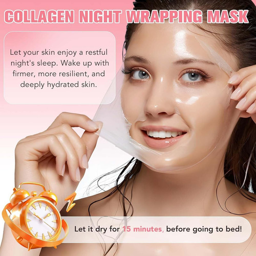 2pcs - Collagen Night Wrapping Mask, Mascarilla Bio Colágeno