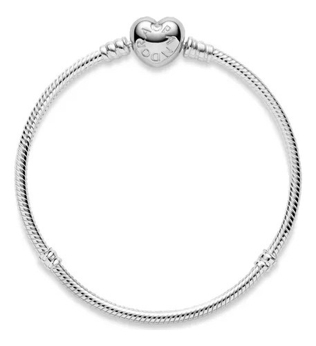 Pulsera Pandora Moments Flexible Broche Corazón Plata S925 Largo 21 Cm
