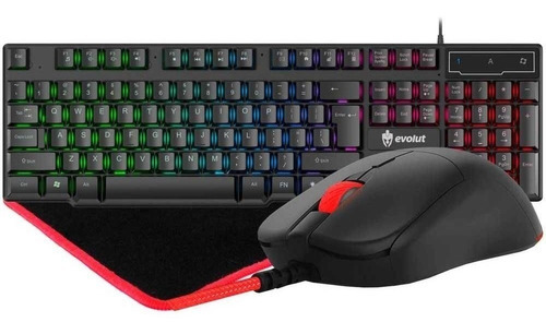 Kit Teclado E Mouse Gamer + Mouse Pad Gamer Color Rainbow