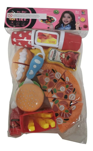 Juego De Comida Rápida Con Abrojo Comida 23 Piezas