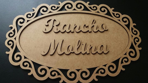 Imagem 9 de 9 de Placa Oval Personalizada Recorte Laser Mdf Cru 45x30 Cm