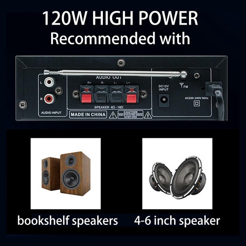 Amplificador Estéreo Adaptador De Ee. Uu. Enchufe Fm Hi Fi