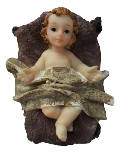 Niño Jesús De Poliresina Con Cuna De 7,5 Cm - Mercipack