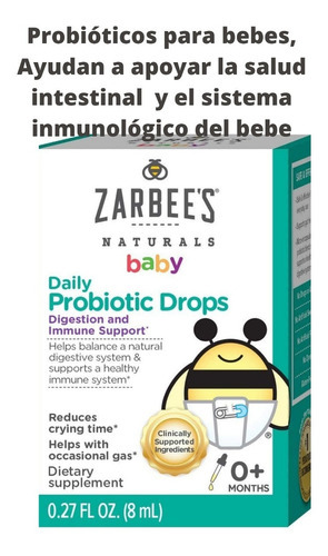 Zarbees Daily Probiotic Drops Baby 8 Ml Probiótico Sabor Sin Sabor